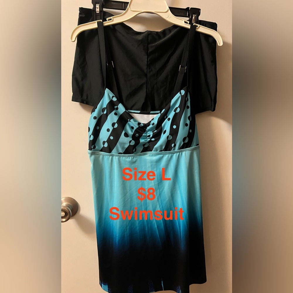 Stylish Blue and Black Women's Swimsuit